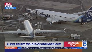 Alaska Airlines tech outage ground flights