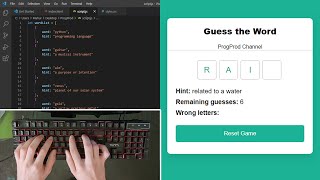 ASMR Programming - Coding Guess the Word Game with Javascript - No Talking