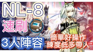 【明日方舟】NL-8 速刷糖組 3人陣容（重制版；記得注意幹員朝向）（長夜臨光） || Arknights