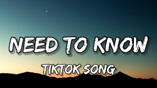 Doja Cat - Need To Know (Lyrics) [Tiktok Song]