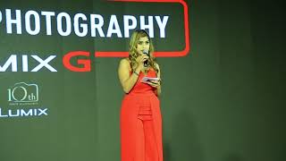 Anchor Pratika Sood hosting Launch of Panasonic Lumix G series cameras