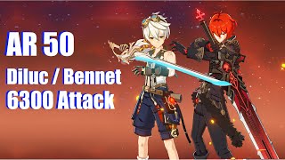 Genshin Impact - AR 50 Diluc & Bennet Deleting Bosses (LvL 90 Damage Showcase)