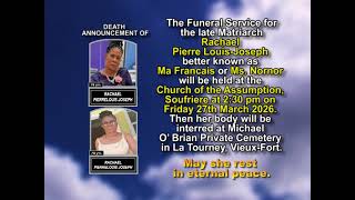 Rachael Pierre Louis-Joseph ~ Short Obituary