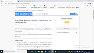 Test Match Series problem with code codechef #codechef #snackdown2021