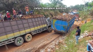 Semakin Amblas Jalan Ketika Di Lewati Truk Besar Muatan Berat