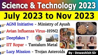 Science & Technology Current Affair 2023 | July 2023 to November 2023 | विज्ञान और प्रौद्योगिकी 2023