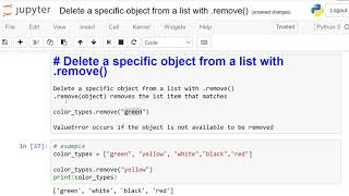 Delete a specific object from a list with remove in Python