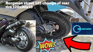 Installation of rear tire 120x90x10 to |Suzuki Burgman Street 125]