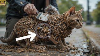 A cat Rescue: Millions of bees are attacked by the cat.The rescue team successfully rescued cat 🐈