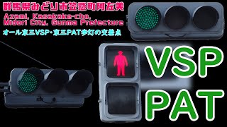 【信号機】群馬県みどり市笠懸町阿左美 オール京三VSP・京三PAT歩灯の交差点