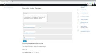 Normalize Vector Calculator
