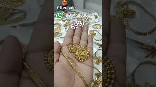 #అచ్చం బంగారం లా కనిపించే trending naanu neck set nakshi pendent🤩#9014583366#like#share#subscribe#