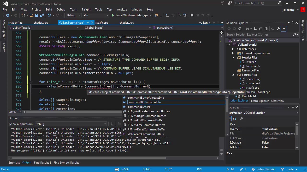 Vulkan Tutorial 065 Vkbegincommandbuffer Vkendcommandbuffer Youtube