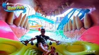 DreamWorks Water Park 2022 | Water Coaster & All the Big Water Slides POV | Record-Breaking Slides