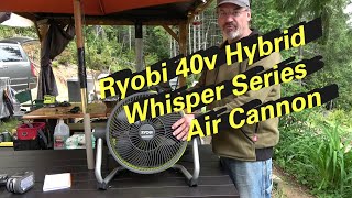 Ryobi 40V 14 in. Cordless Hybrid WHISPER SERIES Air Cannon Fan RY40HF02B