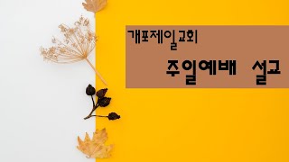 241222 개포제일교회 전영민 목사 요한복음 1:14 하나님께서 우리 가운데 오신 이유