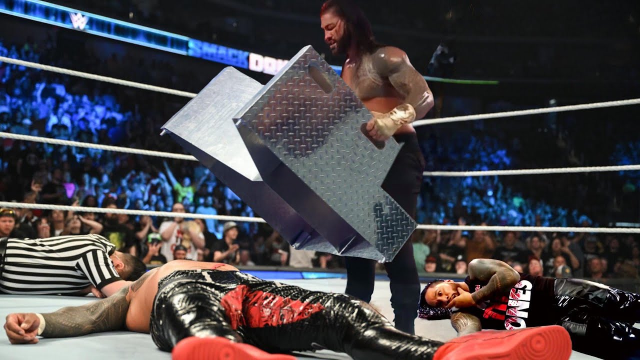 Angry Roman Reigns Brutally Destroys Jimmy Jey Uso Wwe Smackdown 2023