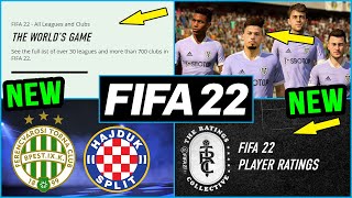 FIFA 22 NEWS | NEW CONFIRMED Clubs, Real Faces, Licenses List, Ratings & More