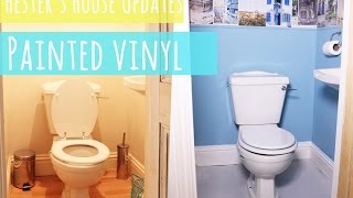 Toilet makeover part 2, painted vinyl floor Toilet makeover part 2, painted vinyl floor