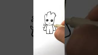 Drawing Baby Groot Easy #shorts