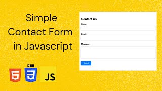 JavaScript Tutorial For Beginners| Contact Form In JavaScript With Validation| HTML, CSS, JavaScript
