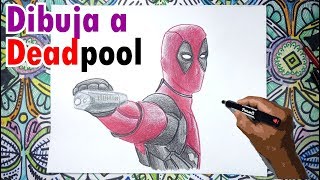 Dibuja paso a paso a Deadpool con colores y sombras