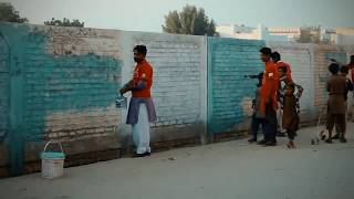 #HogaSaafPakistan | Wall Chalking Remove Activity | Team SareAam Mehrabpur | Syed Iqrar Ul Hassan