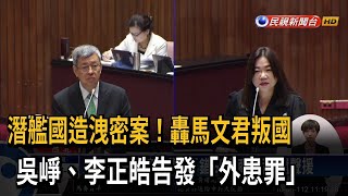 控馬文君叛國 吳崢、李正皓赴高檢署告發「外患罪」－民視台語新聞