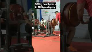 @BhaskarPowerlifting 306kg national record benchpress in 105kg category