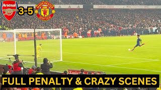 Arsenal vs Manchester United FULL PENALTY SHOOTOUT (3-5) \u0026 CRAZY celebrations and REACTIONS