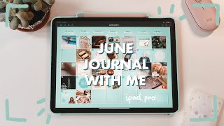 【ASMR】🏝 June Diary With Me｜iPad Pro Journal｜Goodnotes 5｜Free Stickers and Templates 🍀