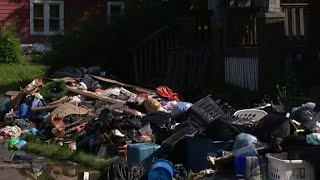 City of Detroit cleans up pile of trash from June flooding