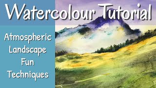 Atmospheric Semi-Abstract Watercolour Landscape Fun Tutorial