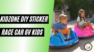 Infant toys - Kidzone / DIY Sticker 6V Kids Toy Electric Bumper Remote Control Vehicle / LED / 360°