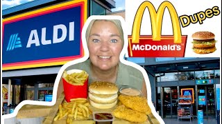 Aldi’s McDonald’s dupes chicken #bigmac chicken selects and #fries #mcdonalds #dupes #mukbang #uk