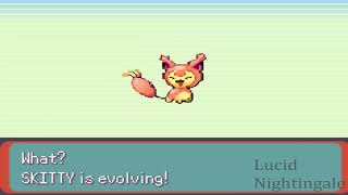 Pokemon Emerald Skitty Evolves to Delcatty