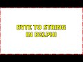 Byte to String in Delphi (2 Solutions!!)