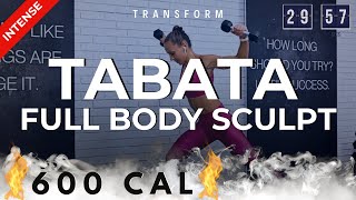 60-min INTENSE TABATA + ABS (Cardio Toning Workout with Light Weights, Burn Fat and Sculpt Body)