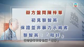 香港新聞｜無綫新聞｜26/04/24 要聞｜ 【黎智英案】陳梓華供稱黎智英曾指會藉自己媒體令暴力示威者冷靜 ｜TVB News