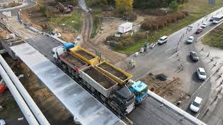 Próby obciążeniowe na wiadukcie w ciągu ul. Kurlandzkiej