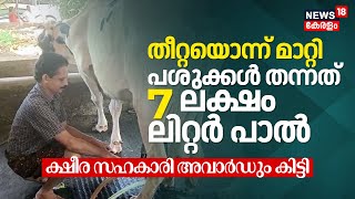 തീറ്റയൊന്ന് മാറ്റി പശുക്കൾ തന്നത് 7 ലക്ഷം ലിറ്റർ പാൽ; Thodupuzhaയിലെ കർഷകന് ക്ഷീര സഹകാരി Award, N18V