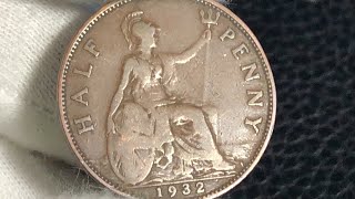 Half Penny coins of Great Britain 1932 Georgivs 5