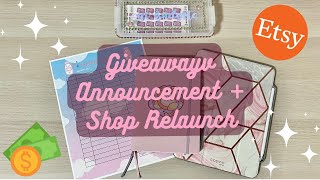 GIVEAWAY (CLOSED) ANNOUNCEMENT AND SHOP RELAUNCH | NEW ETSY PRODUCTS | CASH BUDGETING ITEMS