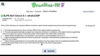 Java Practice It | Self-Check 8.1: whatIsOOP: What is an Object Oriented Programming? OOP | objects