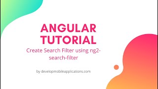 Create Search Filter In Angular | Angular tutorial | Filter example in angular