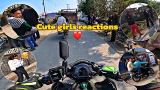 Cute girls reactions on my kawasaki z900 😍❤️ | Part-1 || Power wheelie 😱