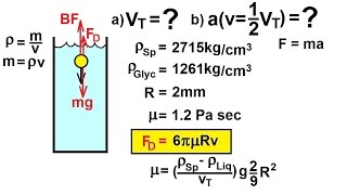 Physics 34  Fluid Dynamics (11 of 24) Viscosity \u0026 Fluid Flow: Object Falling in a Fluid: Example