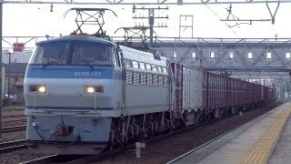 JR貨物 EF66-127 貨物列車 (1353レ 月曜でも単機牽引) 清洲駅 貨物線