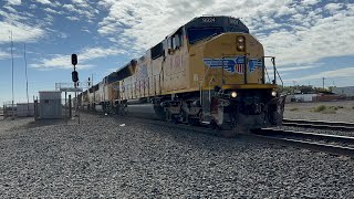 Union Pacific Stockton turn hauler north at the Stockton diamonds 10/10/2023