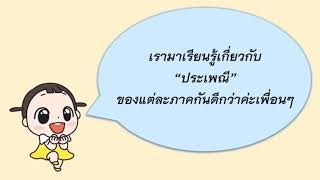 กิจกรรมเสริมประสบการณ์ หน่วย รักเมืองไทย เรื่องประเทศไทยสี่ภาค